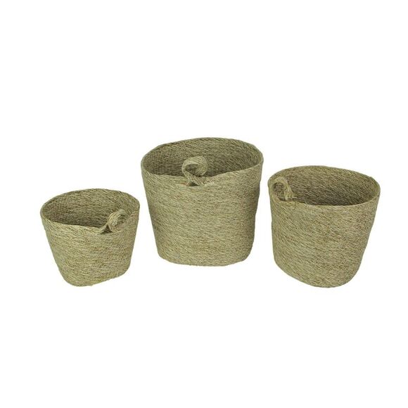 Set of 3 Woven Hanging Basket Decorative Organizer Pockets Home Storage Decor - Picture 3 of 5